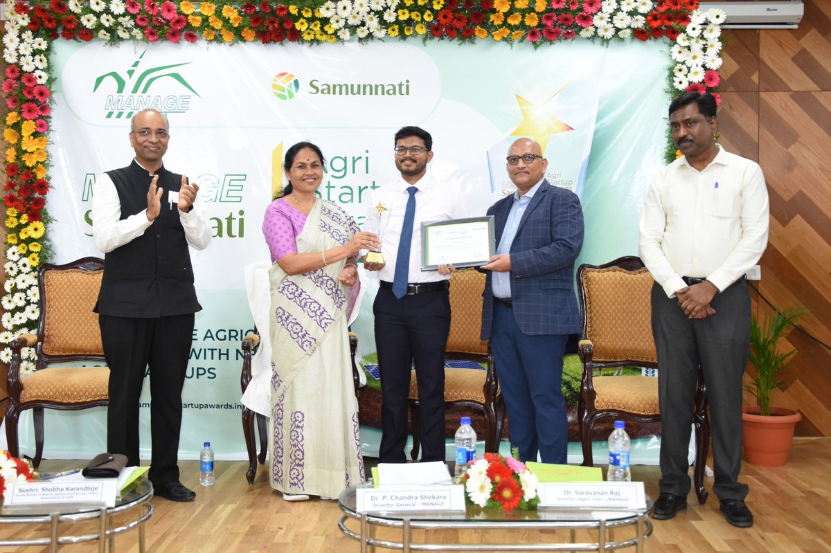 We are excited to announce that Agrograde has won the National 1st Runner-up award in MANAGE-Samunnati Agri-Startup Awards 2022. We are thankful to <a href="/CiaManage/">MANAGE - CIA</a> and @SamunnatiFin for this recognition.