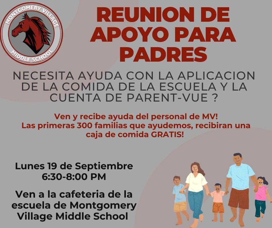 Village Fam! Did you know FARMS applications must be completed EVERY year? Need help completing yours? Monday, Sept. 19, 6:30-8:00PM, MV staff will be here to help AND the first 300 families to complete their forms get a FREE box of food! #LoveyourVillage #ItTakesaVillage <a href="/MCPS/">MCPS</a>