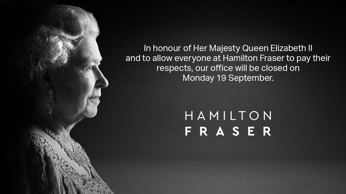 In honour of Her Majesty Queen Elizabeth II and to commemorate her service to our nation, our office will be closed on Monday 19 September and reopen as usual on Tuesday 20 September.