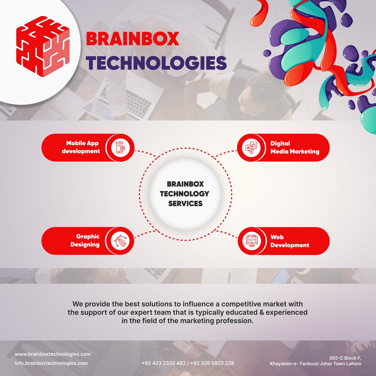 Brain_Box_Tech's tweet image. We’re obsessed with delighting our customers and earning their trust. Here, solution provider BrainBox Technologies keeps its clients happy:
✅ We learn more about our web development & digital marketing tools daily.
✅ We love to solve complex problems.
#brainboxtechnologies