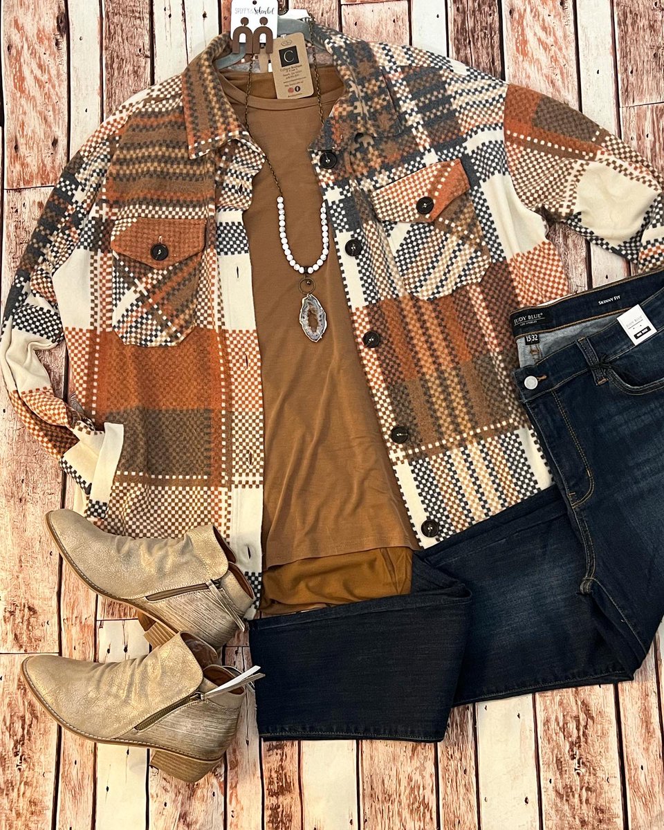Cotiqueshop's tweet image. Happy almost Fall y’all!
Anyone else a little bit chilly this morning? I was!
Perfect time to stop by and grab this cute look! This lightweight Shacket will keep you right on those cool mornings!
#fallisintheair🍁 #plaidshacket #falloutfitideas