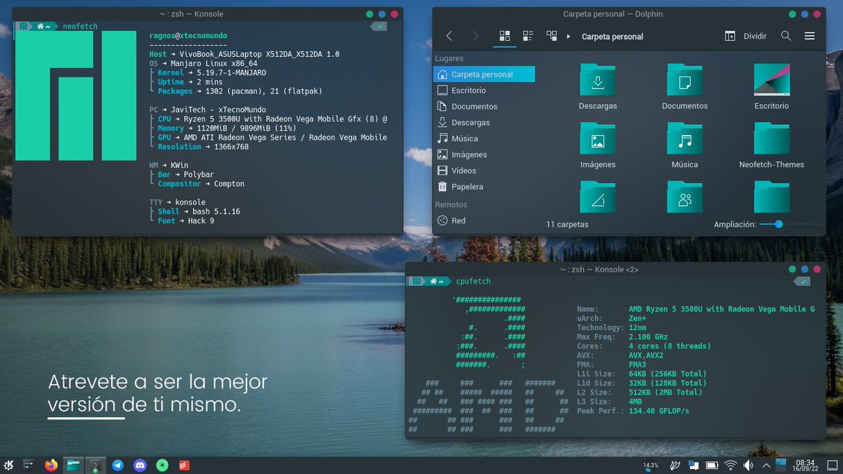 Mi #EscritorioGNULinux me trae de vuelta a #Manjaro. 

#ViernesDeEscritorio
#GNULinux
#Linux 
#EnjoyTheSimplicity
#Distrohopping

Global Theme : Edna <a href="/joma666/">jorge (jomada)</a> #SeduccionLinux
Iconos : Kde Story