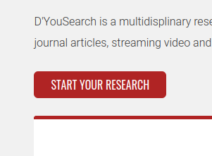 dyclibrary's tweet photo. Click the red "Start Your Research" button on our home page to quickly find peer reviewed journal articles using D'YouSearch. Here is a brief video to show you how!  
https://t.co/08JEbPo0zS https://t.co/ykMOMYsQ6c
