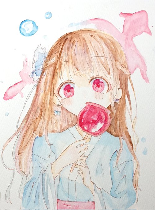 りんご飴食べたいのtwitterイラスト検索結果