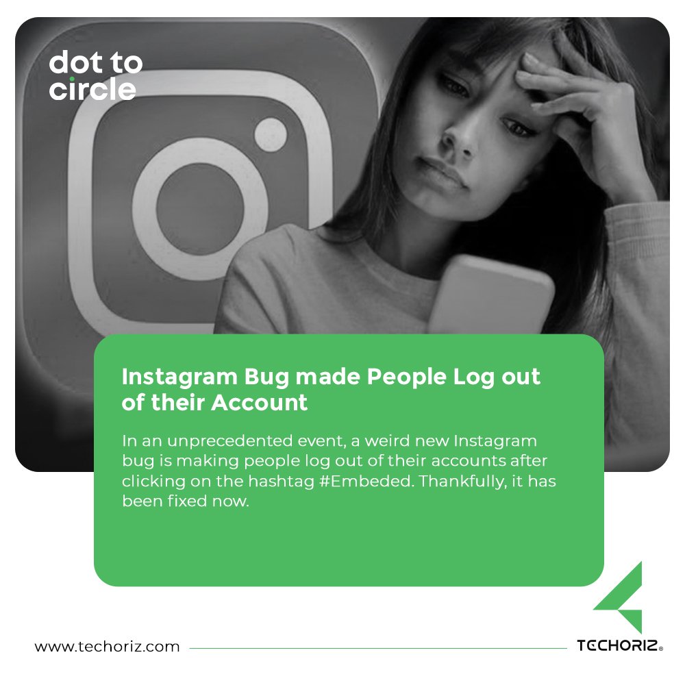 DottoCircle1's tweet photo. In an unprecedented event, a weird new Instagram bug is making people log out of their accounts after clicking on the hashtag #Embeded. Thankfully, it has been fixed now.
.

.
#dailynews #dottocircle #instagram #bug https://t.co/F3DVDw1090