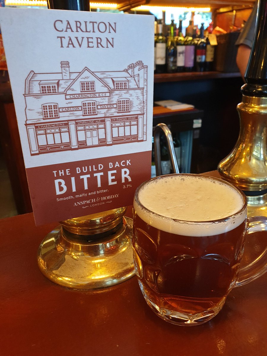 BeerGuideLondon's tweet photo. 1st stop last night was @TheCarltonTav, Maida Vale (by Paddington Rec) - the pub rebuilt after developers knocked it down. Really enjoyed @AnspachHobday brewed house bitter on cask, served in very good condition. https://t.co/LEMI1hV902