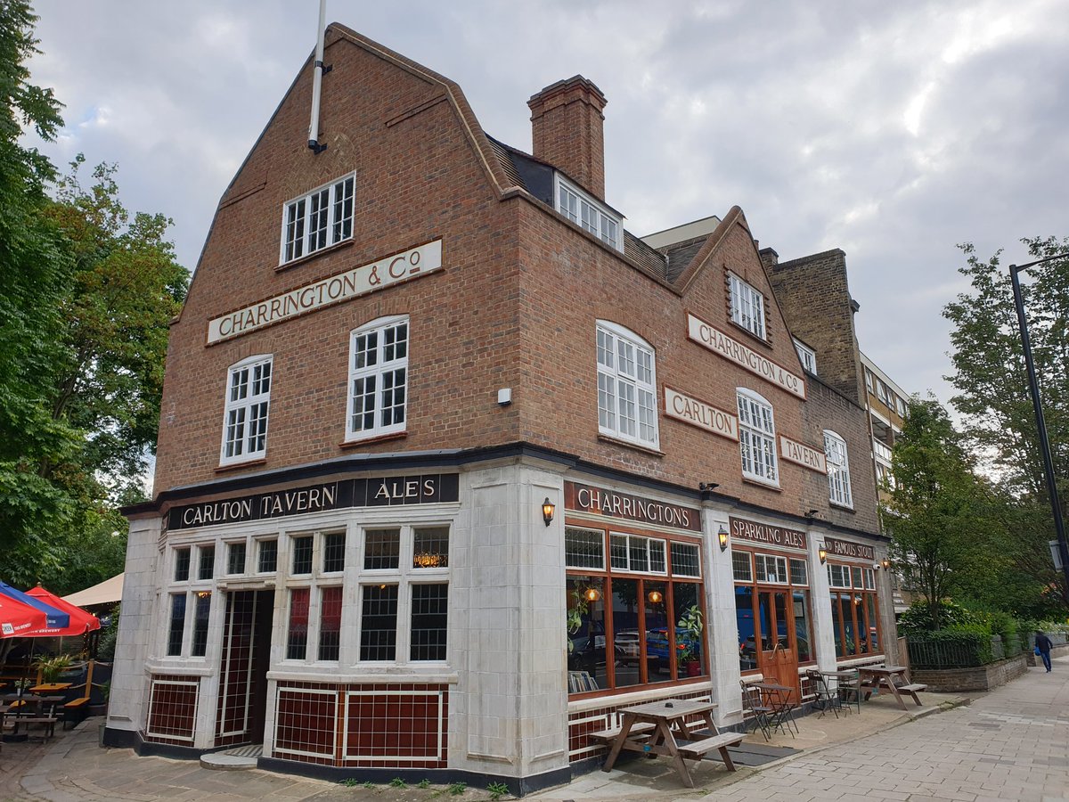 1st stop last night was <a href="/TheCarltonTav/">The Carlton Tavern</a>, Maida Vale (by Paddington Rec) - the pub rebuilt after developers knocked it down. Really enjoyed <a href="/AnspachHobday/">Anspach & Hobday Brewery</a> brewed house bitter on cask, served in very good condition.