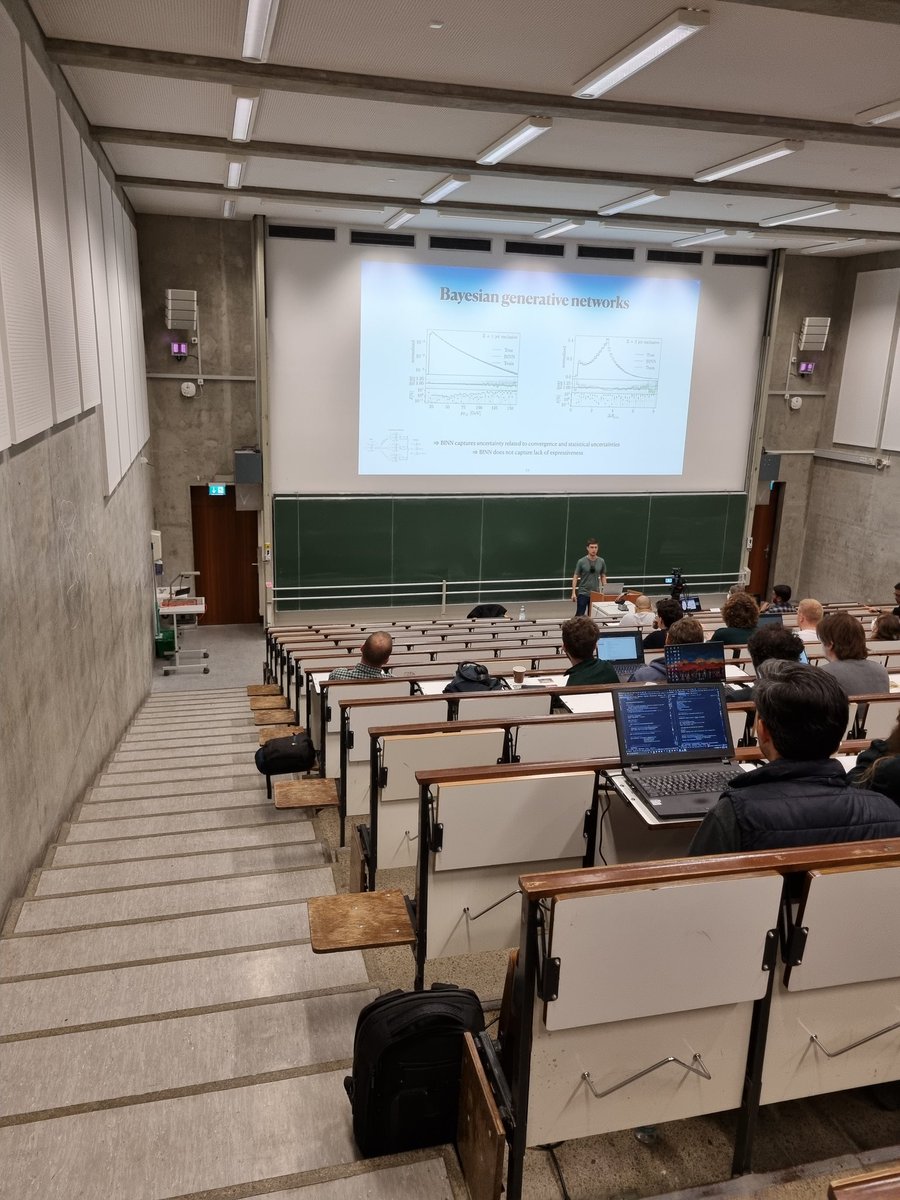 KrippendorfSven's tweet photo. Next up at the #ASCschool is Theo Heimel talking about Bayesian Neural Networks and inverting the simulation chain. https://t.co/p3ojyaJIKy