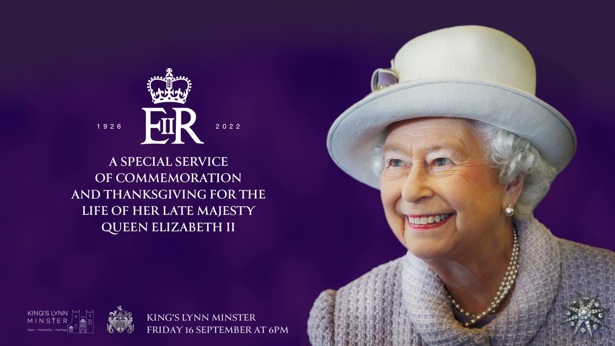Tonight a public service of commemoration &amp; thanksgiving for the life of Her Late Majesty Queen Elizabeth II takes place at <a href="/KingsLynnMinstr/">King's Lynn Minster</a> 

Everyone is welcome. 

Doors open at 4.30pm ready for the service to start at 6pm.

west-norfolk.gov.uk/news/article/1…

#KingsLynn