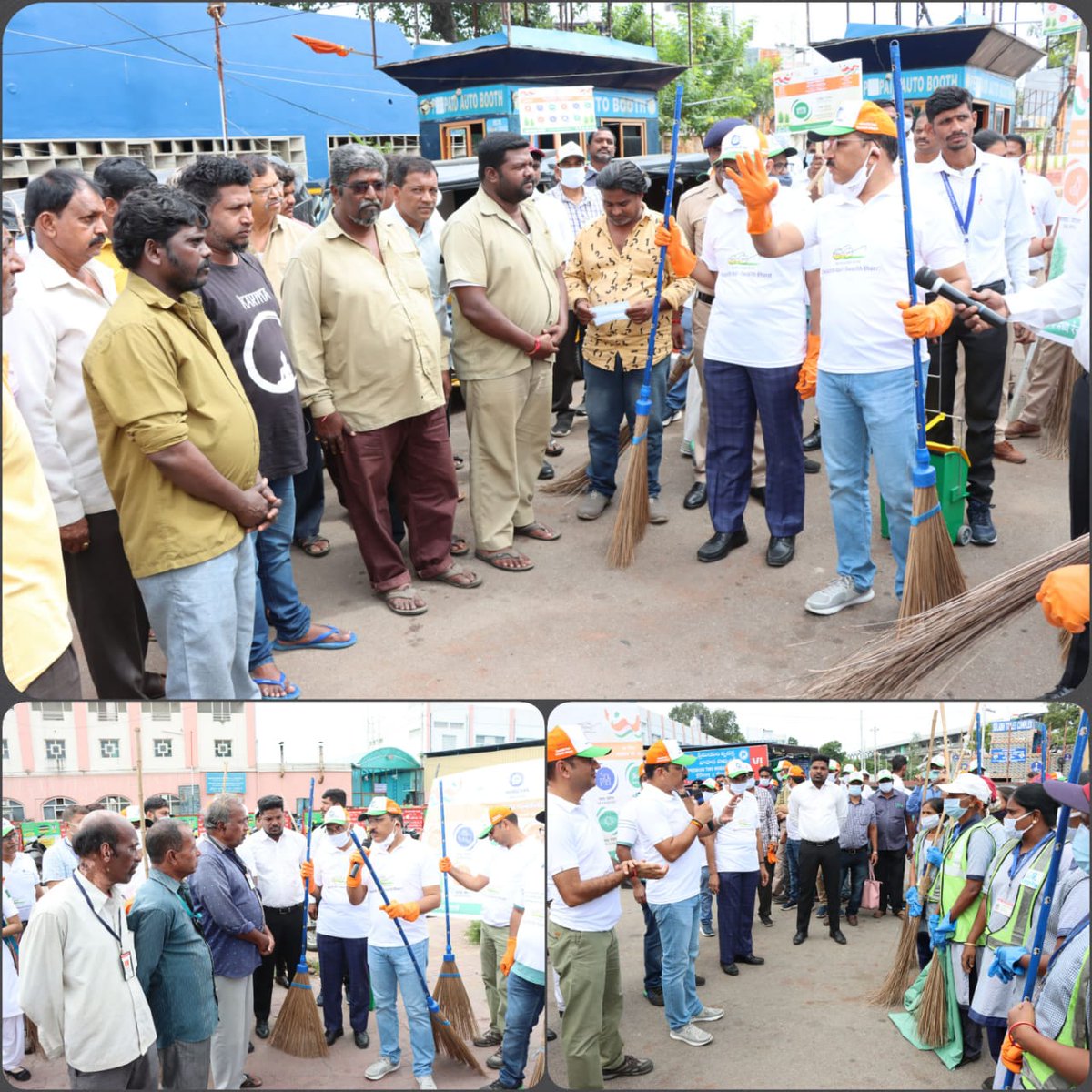 drmsecunderabad's tweet photo. #CleanlinessAwarenessCampaign #Swachhta Pakhwara #ShriAbhayKumarGupta, DRM/SC interacted with #AutoDrivers, #CabDrivers on Cleanliness Awareness &littering in Circulating area #Inhouse House keeping Staff to make them Awarness #importance of cleanliness @Secunderabad Station https://t.co/MvGayzYbzs