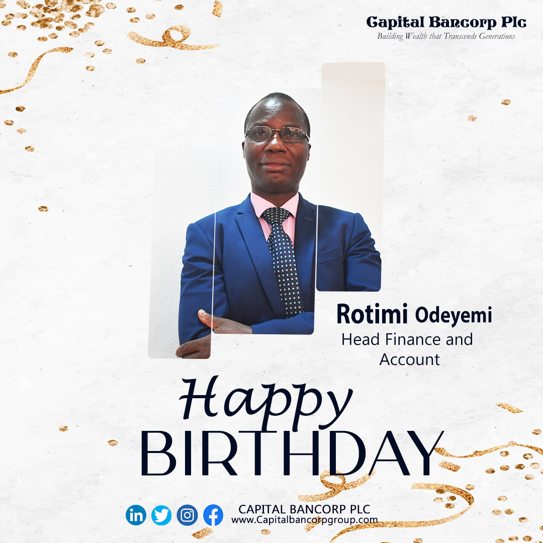 CapitalBancorp's tweet photo. Happy birthday to our ever-reliant and admirable Rotimi Odeyemi

We wish you the best of the new year.

#capitalbancorp #birthday #birthdayflex https://t.co/7N7JccBSuK