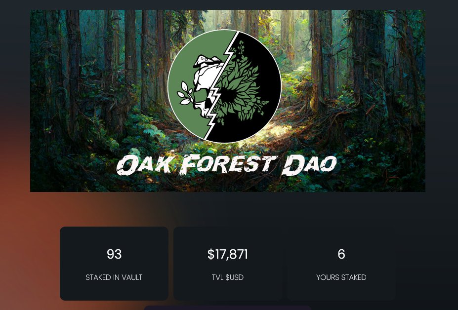 forestoakdao's tweet photo. 🌳OAK FOREST DAO🌳 Staking Site is now LIVE

https://t.co/dp6SUDeT5Q

Stake your 🌳Forest Oak NFTs🌳 and Earn $Emerald https://t.co/GUUPLlCMNN