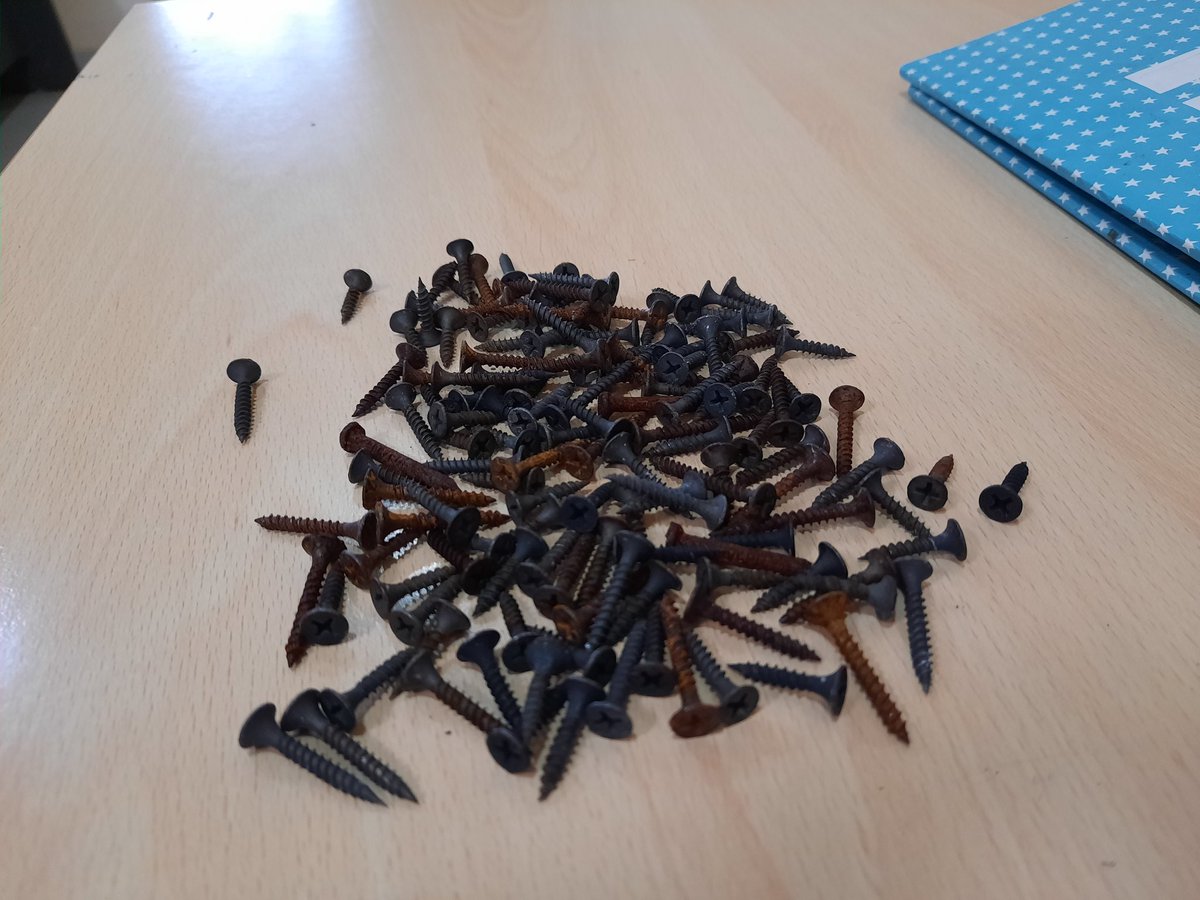 oparesh's tweet image. Guys beware collected these screws on oldgoa Bypass highway. Almost all vehicles coming in our office got Punctured.