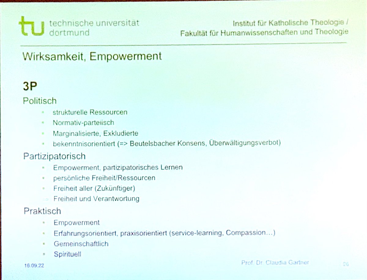 Potential der #Religionspädagogik in der Bildung für Nachhaltigen Entwicklung #BNE auf allen drei Ebenen:
➡️ Werte und Normen
➡️ Identität und Vergemeinschaftung
➡️ Wirksamkeit im 3P-Modell: Politisch - Partizipatorisch - Praktisch