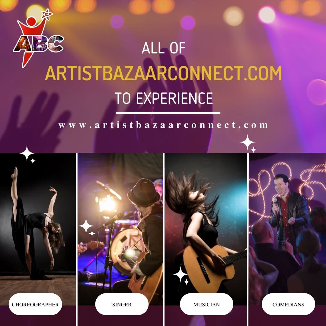Artistbazaarco's tweet photo. Entertainers &amp; Entertainment of https://t.co/KTpoZWAu89 is top-notch.

Excited to Experience all of the platforms? Just click and you are good to go, https://t.co/gPFrk23tDb

#abc #artistbazaarconnect #artiststudio #platformforartists #entertainers #entertainment #comnectnow https://t.co/rWYXhulNPs