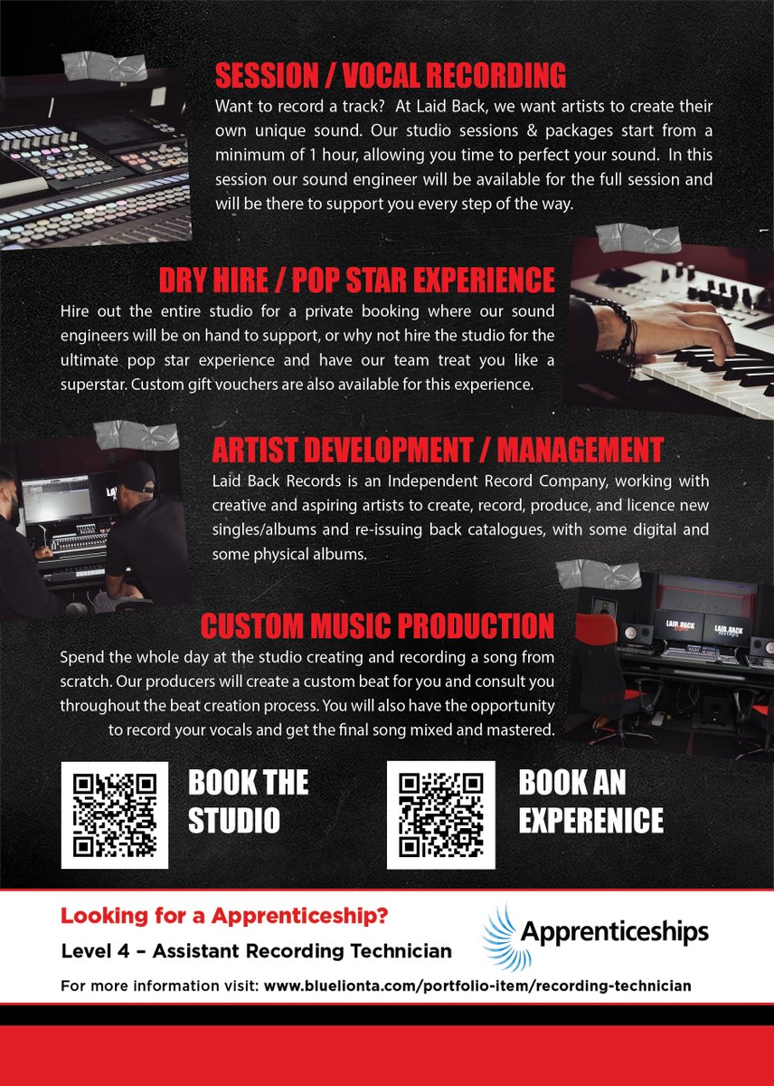 LaidBackLtd's tweet photo. Laid Back Studios, now open in Pride Park, Derby.🎛️

Get 33% off your booking by using the code LBSTUDIO on checkout. Visit our online booking site at https://t.co/X5kIGXlGsn to book your session today!
⁠
#music #recordingstudio https://t.co/iz62P38z2e