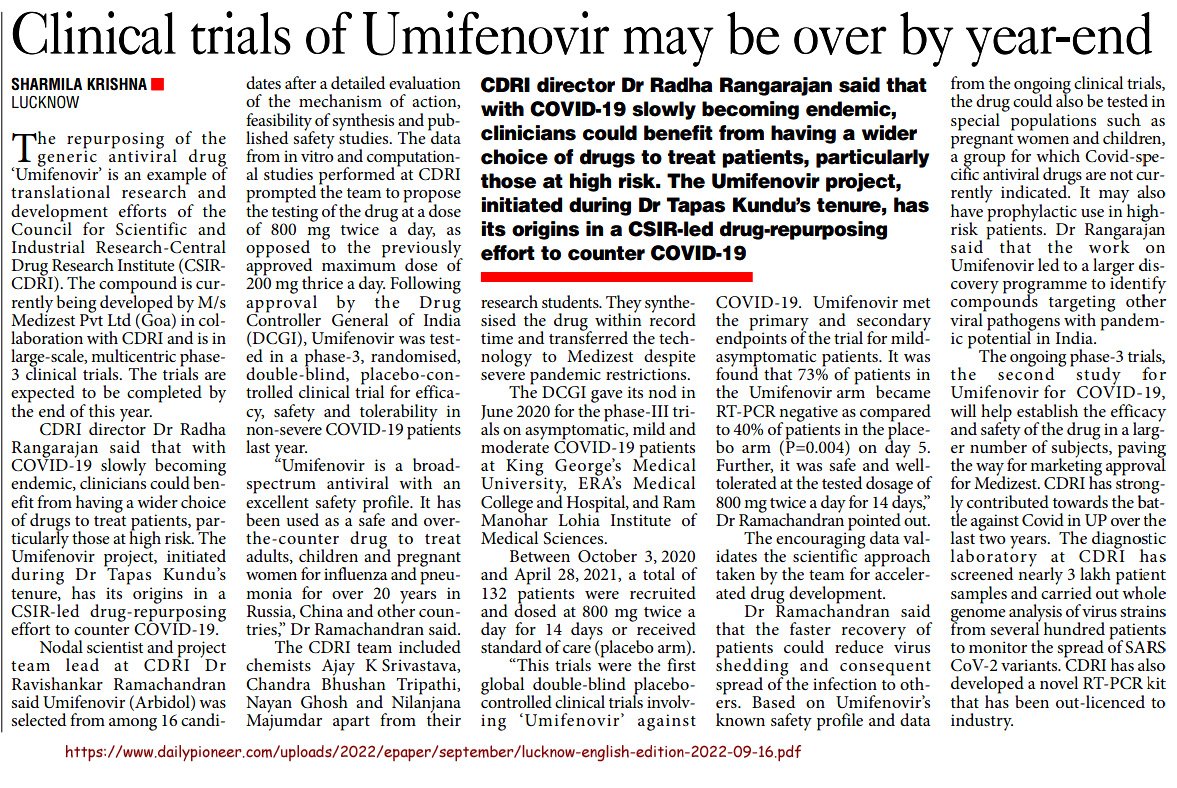 CSIR_CDRI's tweet photo. .@CSIR_CDRI in #News today
https://t.co/cJtTxhxcw3

@CSIR_IND @IndiaDST @MoHFW_INDIA @WHO @PMOIndia @PIB_India @DDNewslive @VigyanPrasar https://t.co/nRc7ZwLcbo