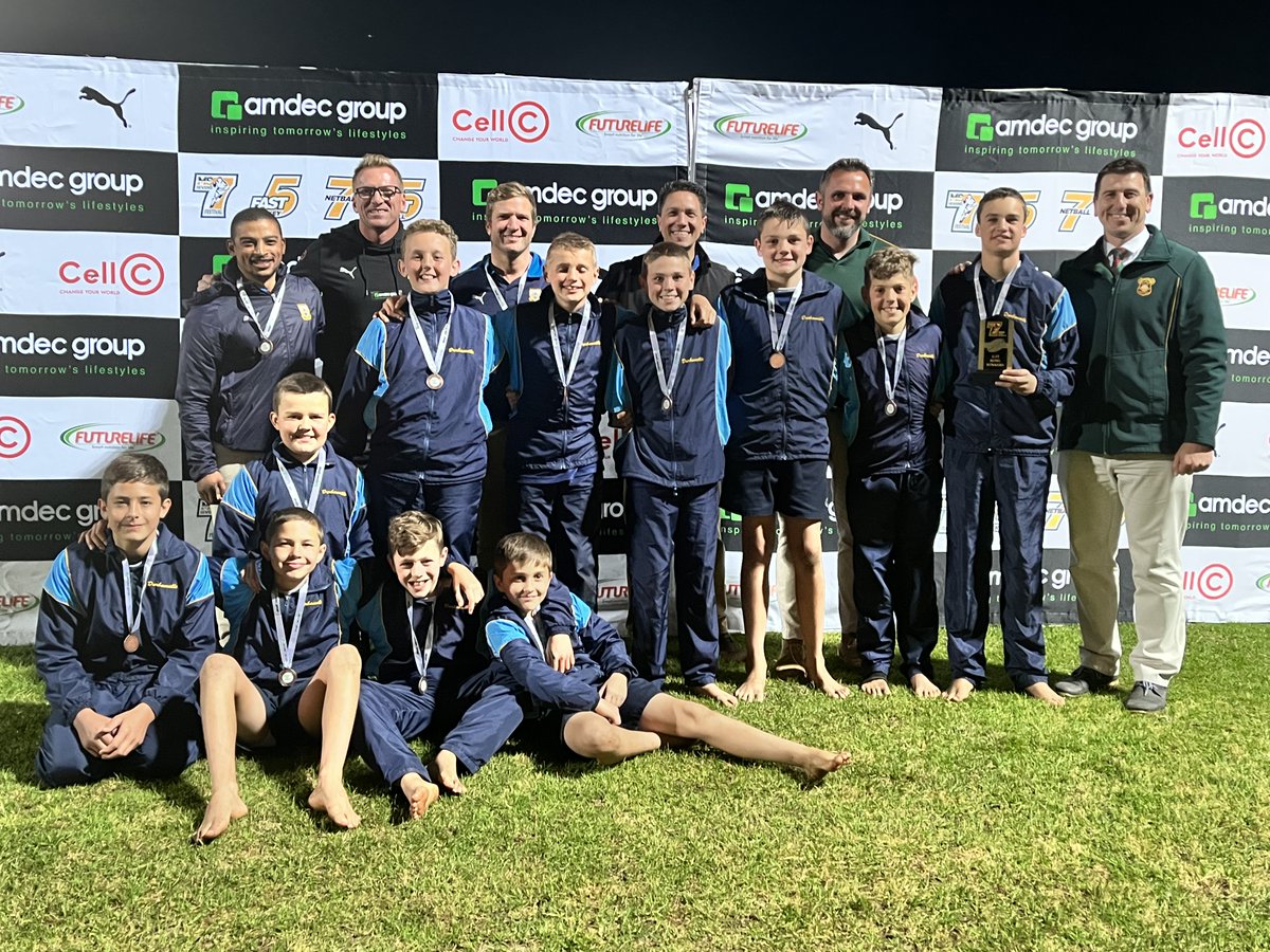 AmdecGroup's tweet photo. Well done to all who participated in the U12 rugby on day 1 of the @ms7sfestival! 🏉
U12 winners - Laerskool Paarl Gimnasium
U12 runners-up - Paarl Boys Primary 
Plate winner - Outeniqua Primary
Bowl winner - Durbanville Primary 
Come to Paarl Gim to support the U15 &amp; U17 teams! https://t.co/fmigR0UkaE