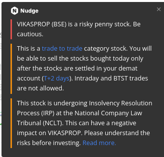 chintan4u's tweet photo. @research_head Zerodha is giving this warning sir.  ??? https://t.co/z9c7EJtgnW