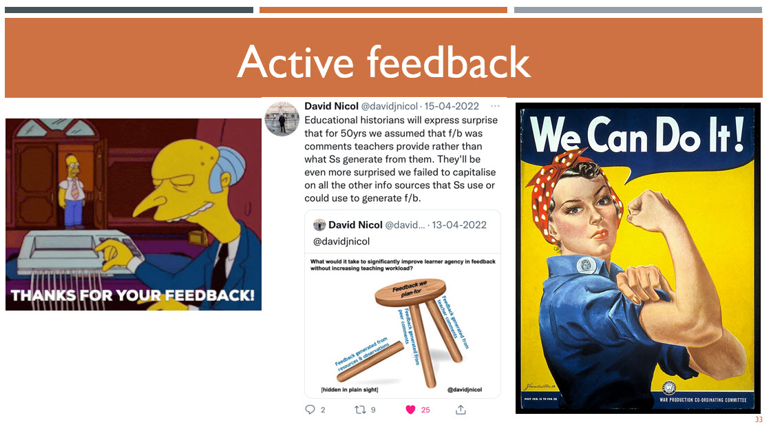 bastrimbos's tweet photo. Really nice to see slides on #activefeedback by @jennirosetutor  for Leeds Uni. Happy we could exchange slides :-) .
Also have some upcoming workshops on #innerfeedback for teachers and teacher trainers. Really great to work on this theme to restore balance in feedback practices. https://t.co/lkn6Z3FrmY