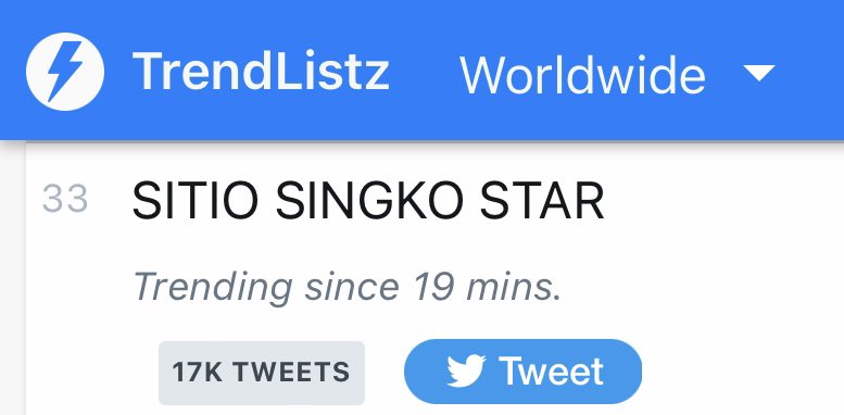 NataliaAbaya's tweet photo. Top ten trending nationwide and top thirty three worldwide! 

SITIO SINGKO STAR

#RunToMe | #KDLex https://t.co/2w5VV7hD9N