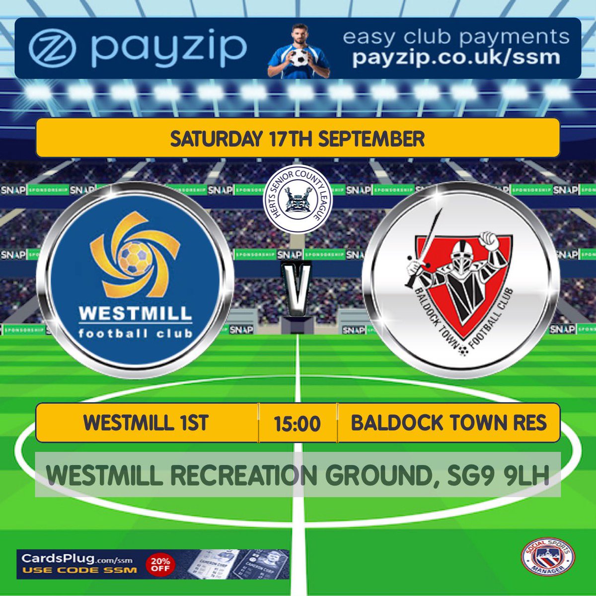 Westmill FC (@westmill_fc) on Twitter photo After a break last week in respect to her majesty the queen, we return home this week to play our first game of the season against <a href="/BaldockTownRes/">Baldock Town Reserves</a> Come down & support the boys. UTM⚽️
🏟Westmill Recreation Ground
🏆Herts Intermediate Cup
📅 Saturday 17th September
⏰13:30 KO After a break last week in respect to her majesty the queen, we return home this week to play our first game of the season against <a href="/BaldockTownRes/">Baldock Town Reserves</a> Come down & support the boys. UTM⚽️
🏟Westmill Recreation Ground
🏆Herts Intermediate Cup
📅 Saturday 17th September
⏰13:30 KO