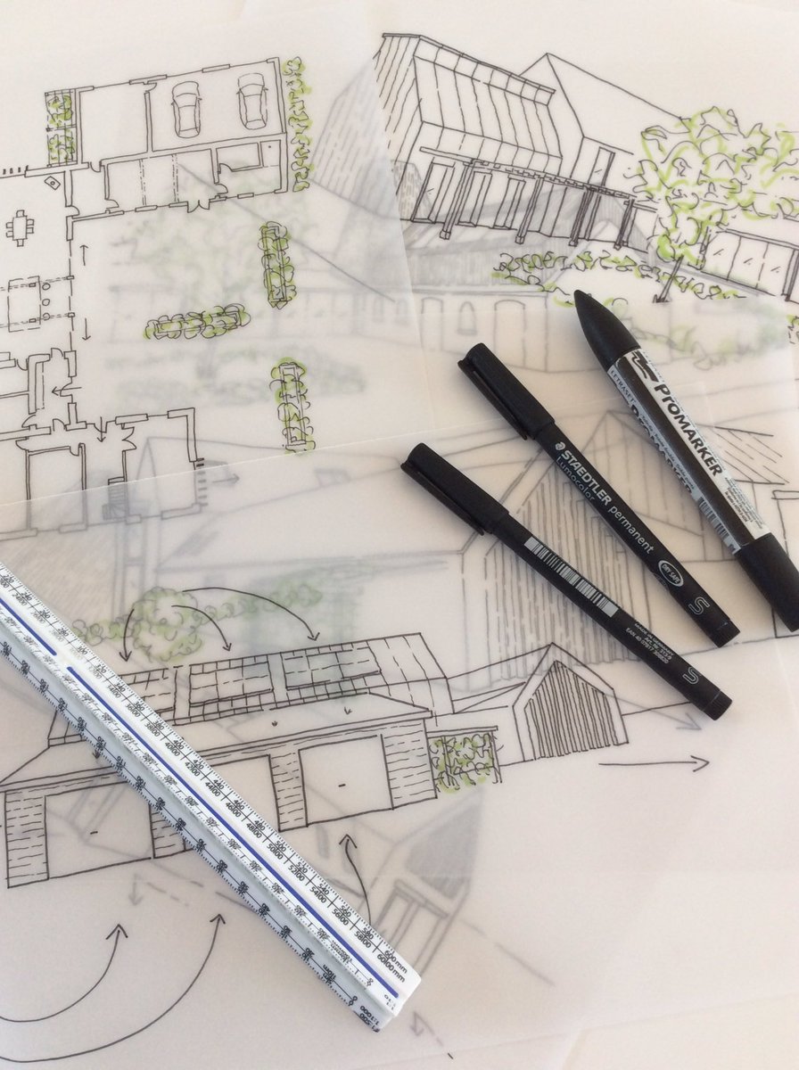 The latest hand sketches on the office drawing board for an exciting new residential project. #freehandfriday #barnconversion #harrismccormackarchitects