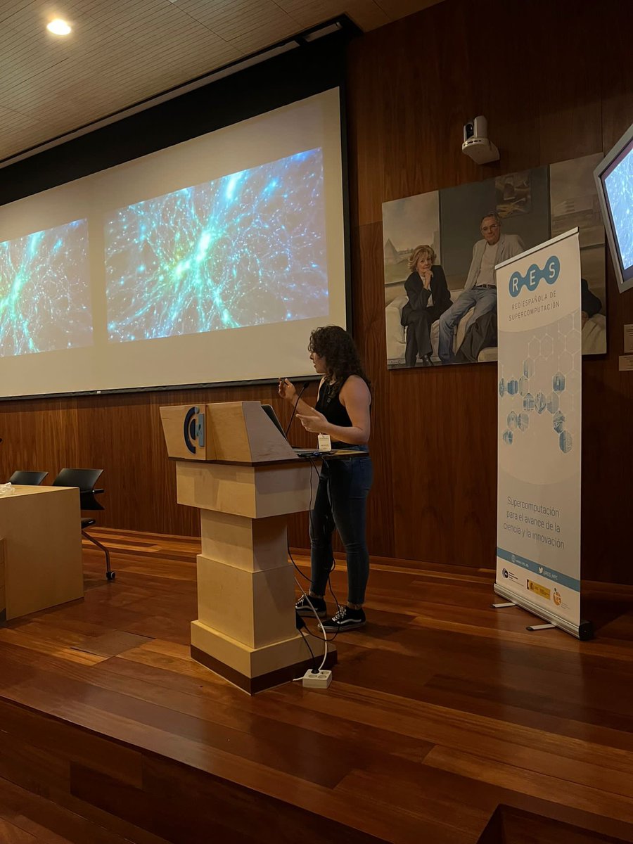 RES_HPC's tweet photo. “Una simulación de gran precisión de las galaxias en la cosmología LCDM” fue una de las sesiones que cerró ayer la #JURES22
¡Muchas gracias Julia Ereza del instituto de Astrofísica de Andalucía por una excelente presentación!
@JuliaEreza @iaa_csic https://t.co/VhSG6Fqd8D