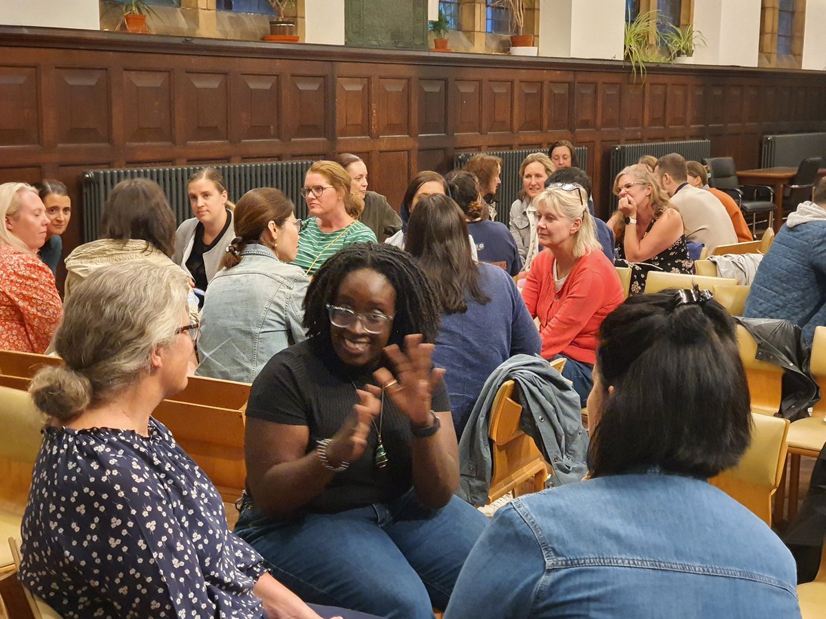 SachaPowell1's tweet photo. What a superb SW London #Froebelnetwork evening! Prof Tina Bruce inspired rich discussion - firsthand experience & #play. Lovely to connect with old friends & make new ones. Thanks to Helene @Outdoor_Owls for organising & Ian Bruce for photos. @FroebelTrust @ur_ecrc https://t.co/SgevY2YEyo