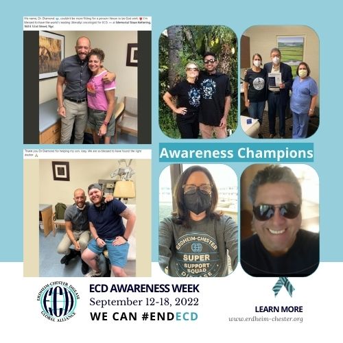 ECDGA's tweet photo. Doctors and advocates are pulling together this week to bring Erdheim-Chester Disease to light. Thank you to all who educate others! Show us your ECD Super Supporters & Awareness Champions! @GauravGoyalMD @MSK_Histio @MayoClinic #endECD #ECDawareness https://t.co/fli9s9yvoV