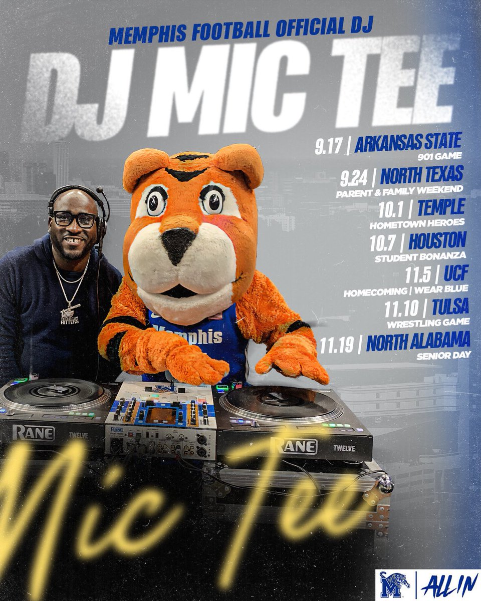 PartyW_DjMicTee's tweet photo. Season 2 Loading…
#GTG
#GoTigersGo
#BigBlue
#MemphisFootball
#NCAADJ
#NCAADJS https://t.co/MbLVQAnFxI