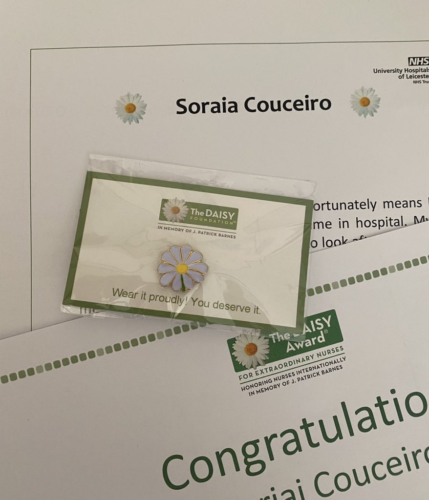 So today I received this Daisy Award from a patient 🥰 very happy that my patients are happy with my care and recognizing it just made my day 🤍🍀🌸 thank you!  #daisyaward <a href="/Ward43L/">GastroWard43LRI</a> <a href="/Sh4zz4H/">Sharon 💙 Harding 🌞🌈</a> <a href="/charli_oj/">Charlotte</a>