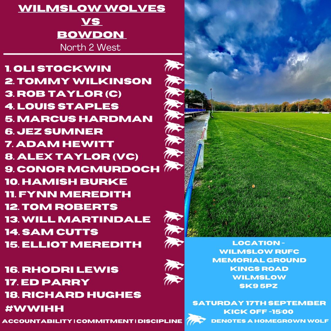 🆚 @bowdon_rugby 
🏟️ Memorial Ground
⏰ 3pm 

#WWIMH 🐺🐺
