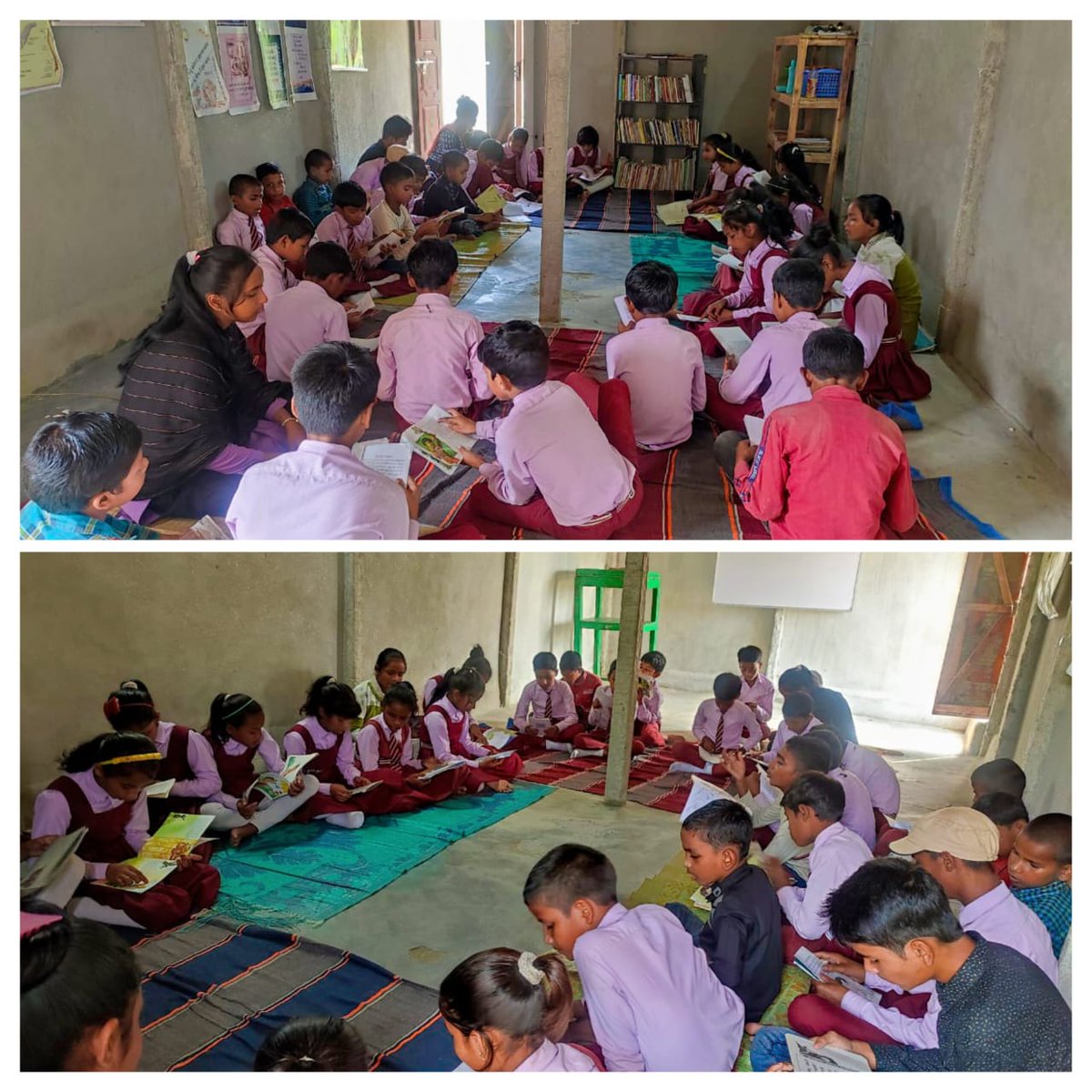 LibraryBihar's tweet photo. आज फ़ातिमा शैख़ लाइब्रेरी में बच्चों द्वारा सामूहिक कविता/ कहानी पाठ किया गया।
#fatimasheikhlibrary
#rukeyasakhawatlibrary
#savitribaiphulelibrary
#FreeLibraryMovement #SLF #FreeEducationForAll #seemanchal_library_foundation #Seemanchal #kishanganj https://t.co/1gPzFmyWa8