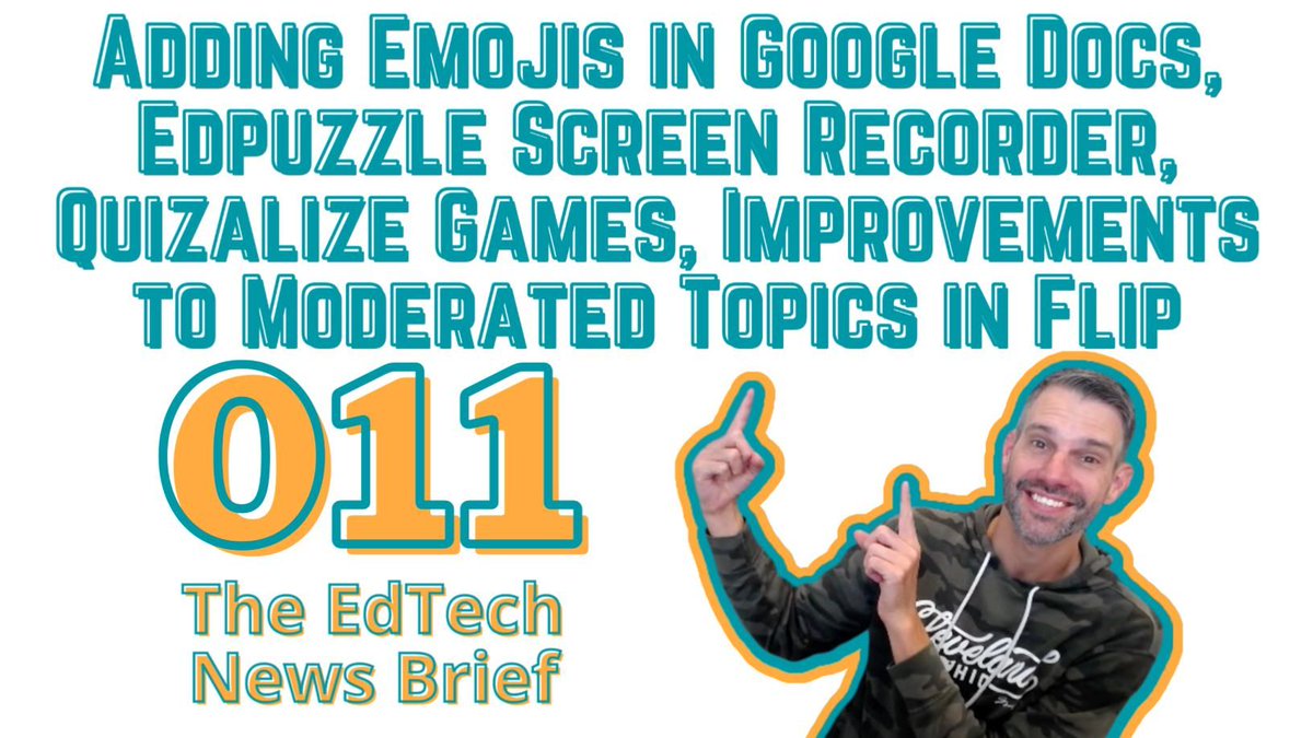 New #TheEdTechNewsBrief!
😃 Easily Adding Emojis in <a href="/GoogleDocs/">Google Docs</a>
👾 New Games in <a href="/QuizalizeApp/">Quizalize</a>
📹 <a href="/Edpuzzle/">Edpuzzle</a> Screen Recorder #ChromeExtension
🤳 Students Can See Their Videos in Moderated <a href="/MicrosoftFlip/">Flip</a> Topics

📺 youtu.be/jDd1n60Axw4
🎧 podcasts.apple.com/us/podcast/the…

#EdTech #EduTech