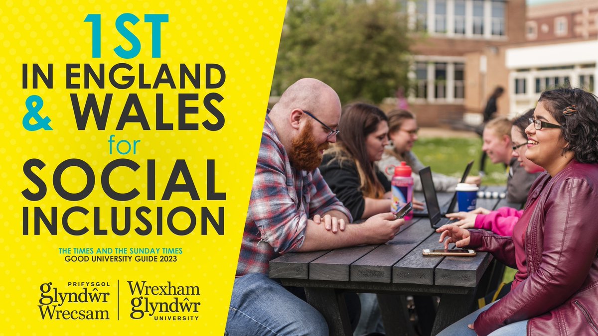 🎉TOP FOR SOCIAL INCLUSION🎉 

We are proud to announce that Wrexham Glyndwr University has maintained its title of 1st in England and Wales for Social Inclusion for the fifth consecutive year! 

📰Read the full story from <a href="/thetimes/">The Times and The Sunday Times</a>: orlo.uk/thetimessocial…

#wrexham #glyndwruni
