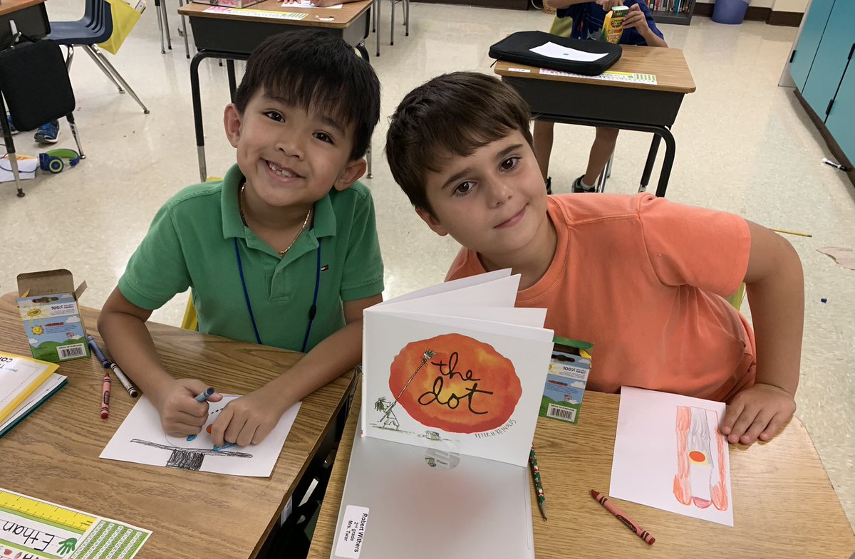 MrsTwar's tweet photo. Our ‘Dot Day’ art activity was a hit! 🔴🔵⚪️⚫️ @collierschools @pmepelicans https://t.co/x7kH3FBx5r
