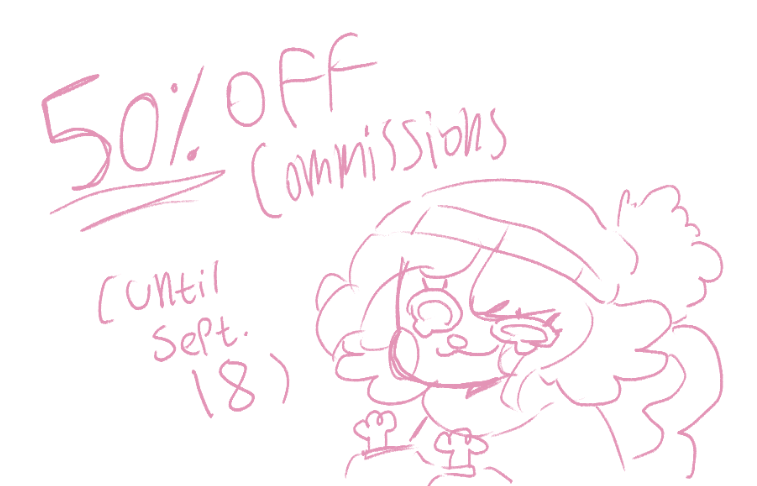 hey guys theres a con im going to tomorrow n i wanna try and get a lil bit extra spending money so im having a BIG sale on commissions for 2 days!! 50% off everything
if my art appeals 2 u pls consider buying a commission it would mean the world to me >3> 