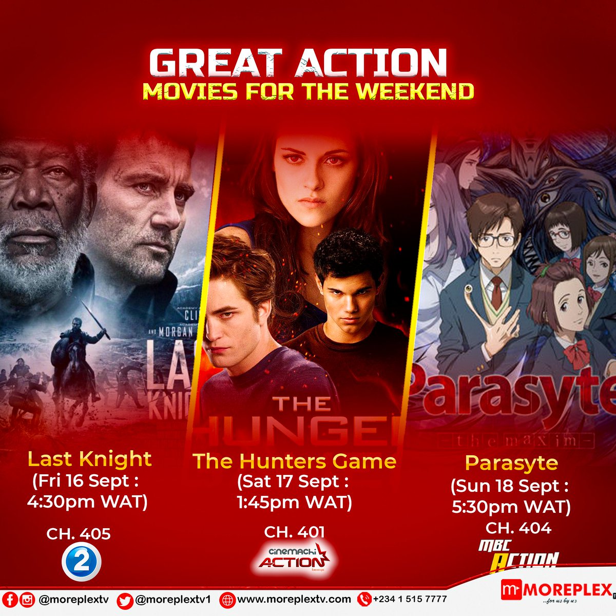 moreplextv1's tweet photo. Great Action Movies and more to keep the weekend exciting and entertaining.
#moreplextv #ForUsByUs #UnlimitedEntertainment #No1Africandecoder https://t.co/xVzrqePDlV