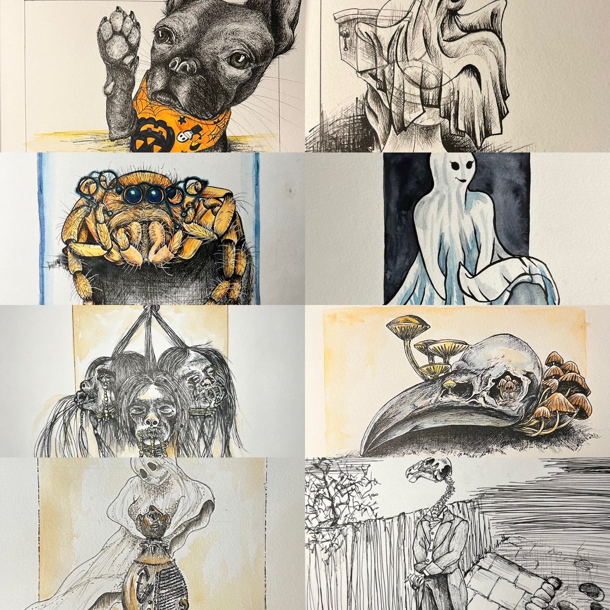 sketchybreather's tweet photo. Would anyone be interested in buying Halloween themed drawings I did last year (a5 size)? Want to invest in fine art prints of them, only if people would buy! Or would
T-shirts be more popular? @sketchybreather #cardiffart #cardiff #halloween #Halloweenart https://t.co/mGmFM6jbJg