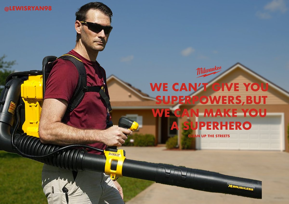 LeWisRyAn98's tweet photo. @OneMinuteBriefs Brief of the Day:
Advertise #LeafBlowers 🌬️🍃
@MilwaukeeTool #superhero #leafblowerman https://t.co/VbLzaNE7Tt
