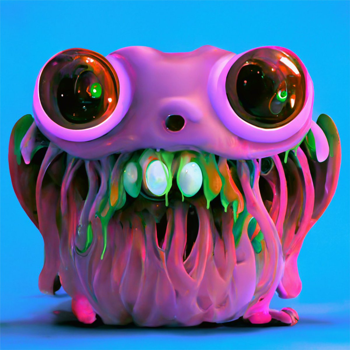 FLORP FLORP! #nft #glerp #jellies #NFTcollections #eyes #creaturedesign #conceptart #purple #blue #alien #slime