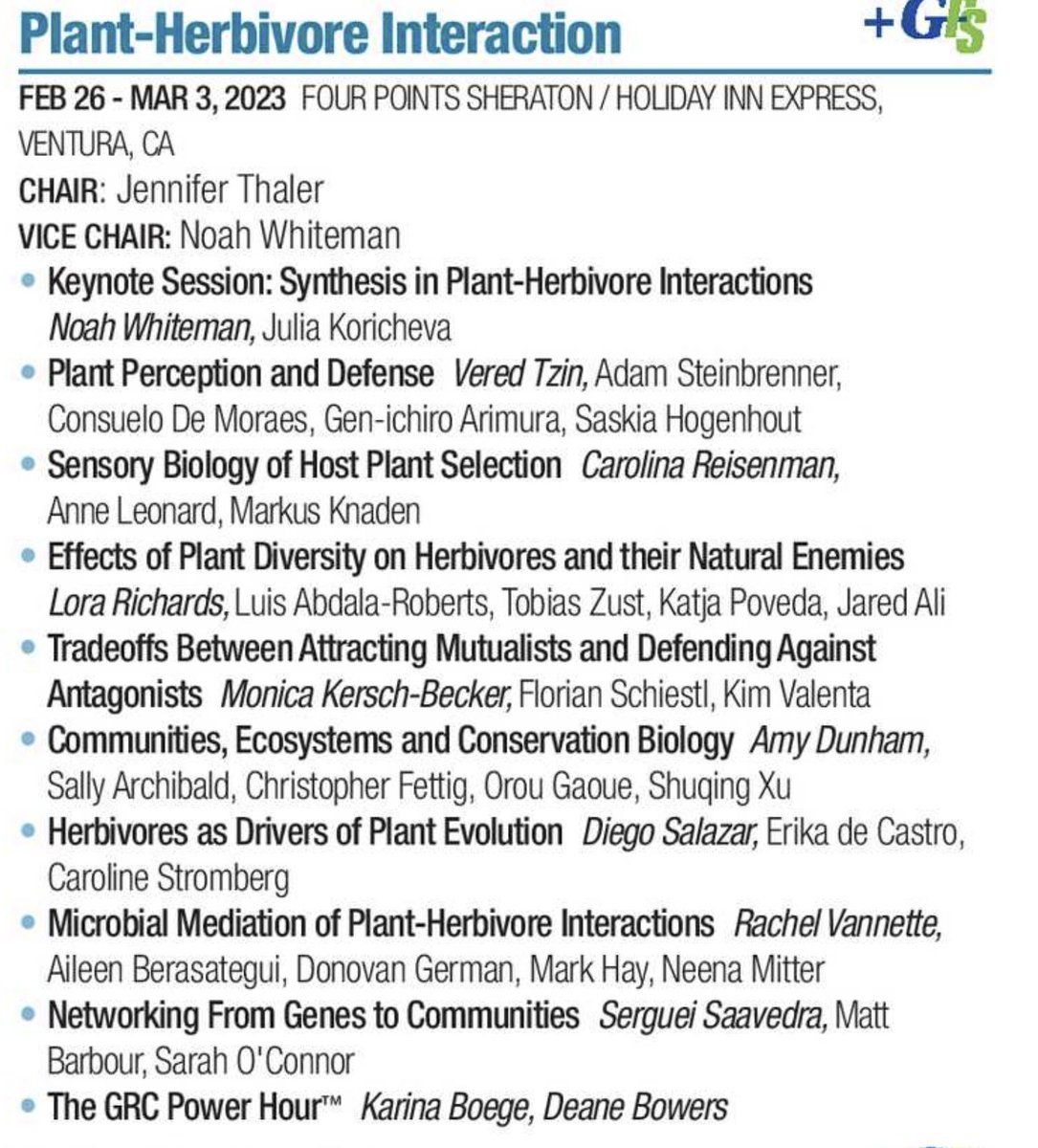 Looking forward to the Plant-Herbivore Gordon Conference in Feb!