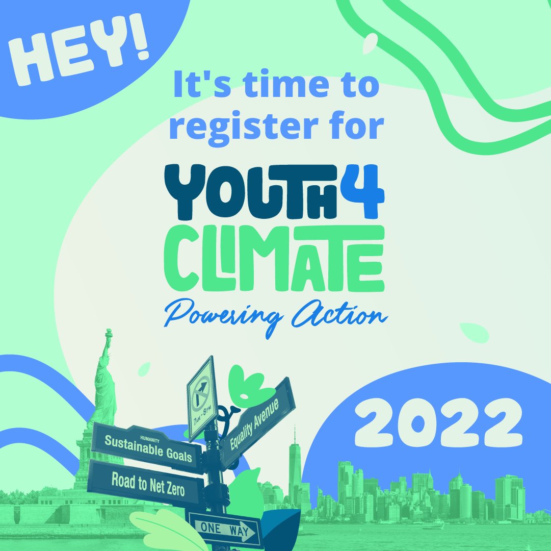 Y4Cofficial's tweet photo. Hyped for #Youth4Climate: #PoweringAction but won't be in NYC for the in-person event? 🤔 Fear not! Digital registrations are now open, so don't be shy: help us push for tangible climate solutions by signing up to be a digital participant! 🎉

Join us 👉🏽 https://t.co/HrVOaN1XET https://t.co/VZgj5wpnJu