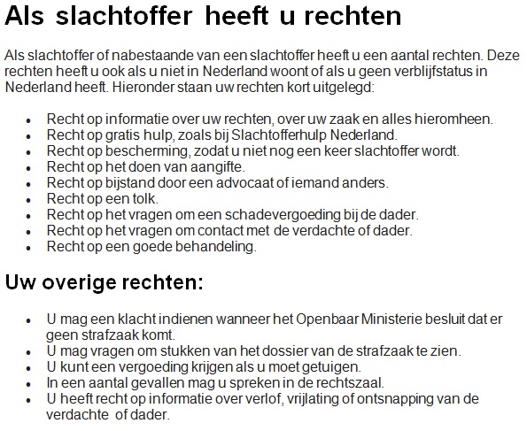 #slachtoffer #rechten? Staan deze rechten mooi op de #overheidswebsites om iedereen die geen slachtoffer is van (gewelds)#misdrijf voor te houden dat het goed is geregeld, of kunnen #slachtoffers van misdrijven deze rechten echt opeisen? #dtv