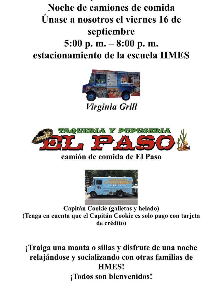 Hollin Meadows ES PTA (@ptahmes) on Twitter photo Reminder: Food Truck Night tonight from 5-8 in the <a href="/HollinMeadowsES/">Hollin Meadows</a> parking lot. Bring your chairs and blankets and spend the evening with the HMES community. All are welcome! <a href="/theWPboard/">West Potomac HS (we/they/them)</a> <a href="/Sandburg_MS/">Sandburg MS</a> <a href="/Karen4Schools/">Karen CorbettSanders</a> Reminder: Food Truck Night tonight from 5-8 in the <a href="/HollinMeadowsES/">Hollin Meadows</a> parking lot. Bring your chairs and blankets and spend the evening with the HMES community. All are welcome! <a href="/theWPboard/">West Potomac HS (we/they/them)</a> <a href="/Sandburg_MS/">Sandburg MS</a> <a href="/Karen4Schools/">Karen CorbettSanders</a>