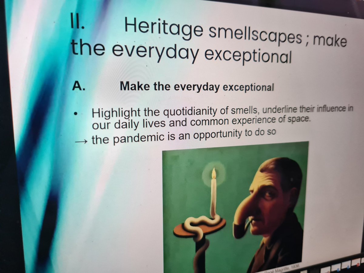 How does sniffing turns space into place? <a href="/vic_toriane/">Victoria-Anne Michel</a> presents her PhD research methodology at #IAQ22 <a href="/ERIHS_si/">E-RIHS.si</a> - a new way of walking - and talking- through museums #olfactoryheritage #smellstudies