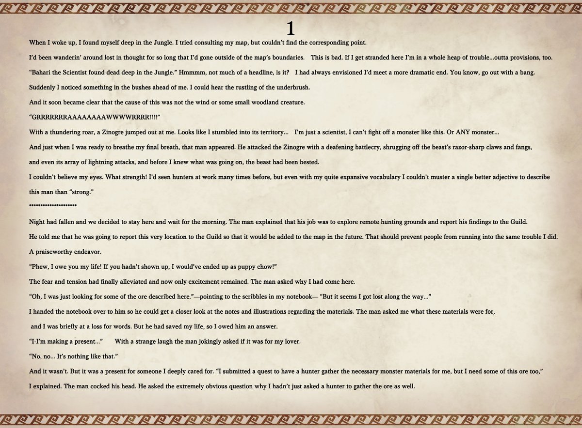monsterhunter's tweet photo. 📖 #Sunbreak Stories - Vol.3 My Savior 📖

A young Bahari risks life and limb in his quest to obtain a gift for someone important, when he is suddenly saved by a mysterious man... https://t.co/ao8obzdBCZ
