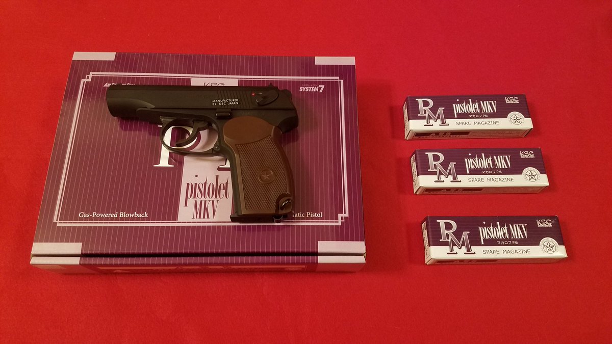 airsoftcustomTY's tweet photo. 【即納品】
KSC マカロフ PM SYSTEM7
価格:19,800円
予備マガジン
価格:3,100円
即納可能です！是非この機会にご検討ください！
#マカロフ　#KSC #GBB #ガスブロ　#system7 #サバゲー https://t.co/KFEkfUzKSN