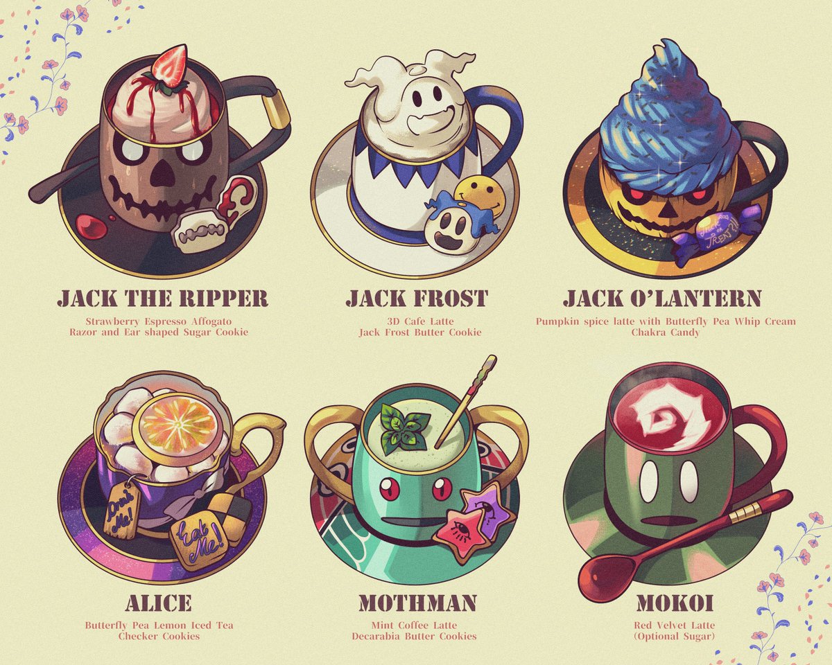 Jack Frost and friends as a cafe drink, except it's on cup! whatcha buyin'?
